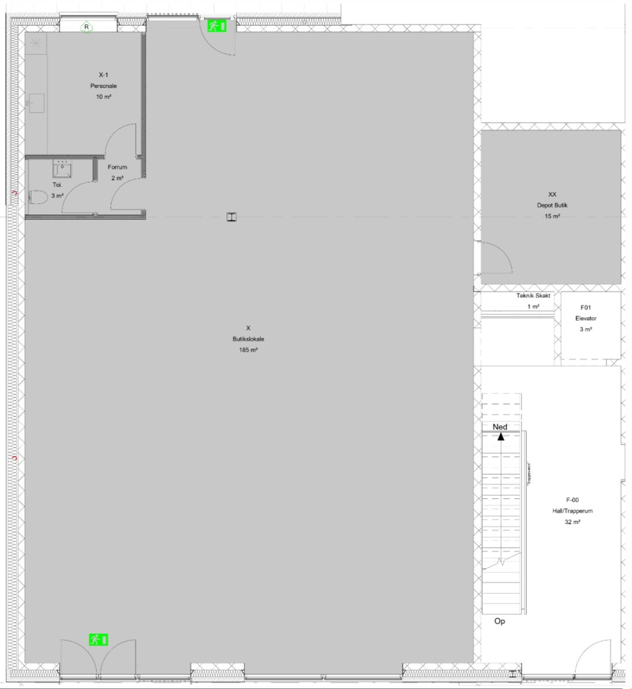 Østergade 15, Skjern, planoversigt